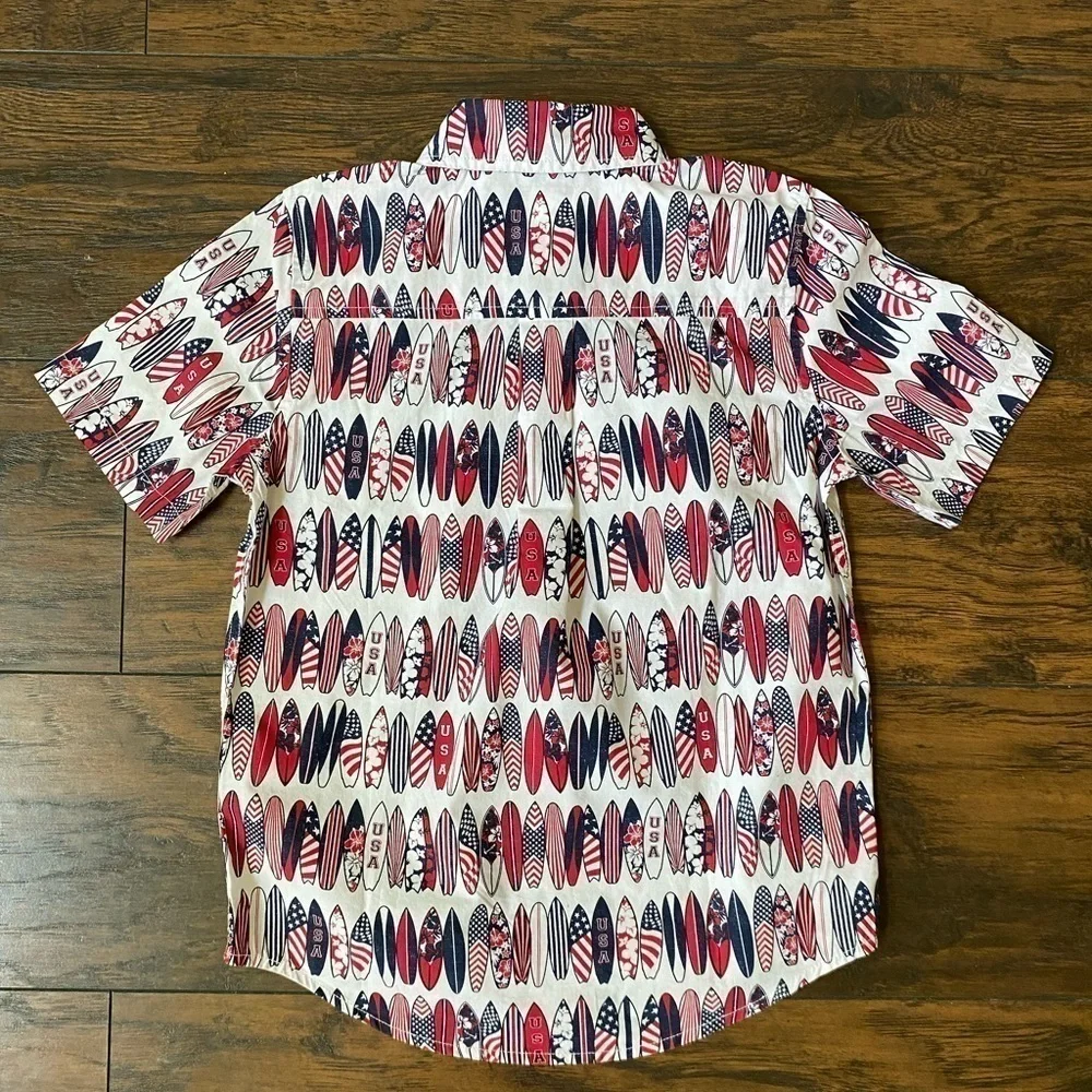 The Children’s Place, Boys, Button Down, Red/White/Blue, USA, Size 7/8, M, NWT
